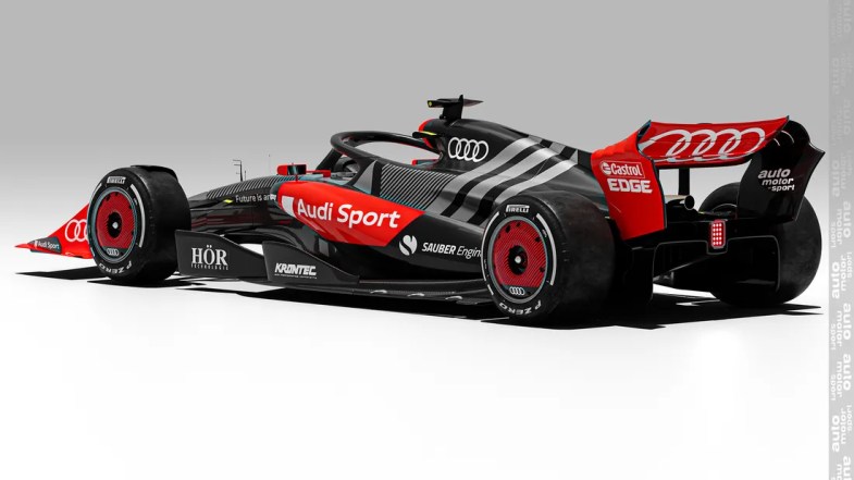 F1-Auto 2026 - Rendering - Fangio - Audi-Lackierung