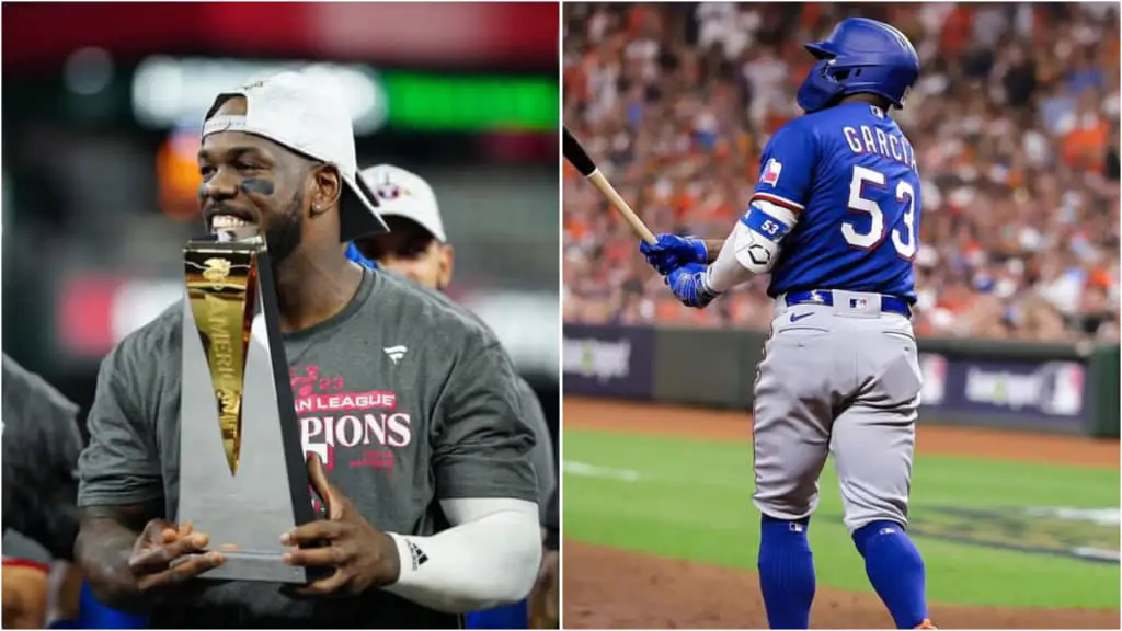 Adolis García elegido en el Top-10 de los jardineros derechos de la MLB para 2024