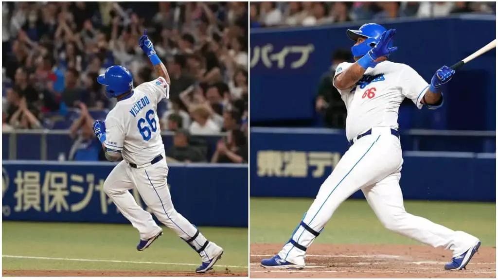Dayán Viciedo pega jonrón casi un año después en Japón