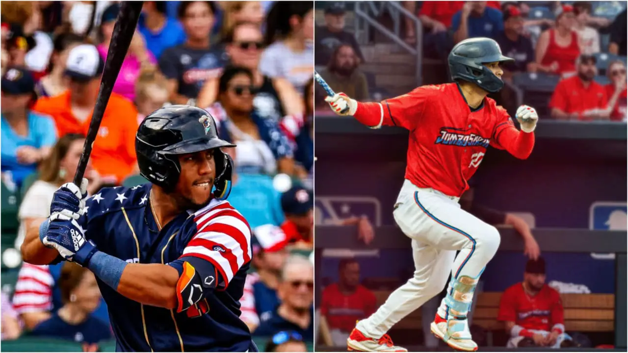 Pedro León y Víctor Mesa Jr. sacan la pelota del parque en Triple A