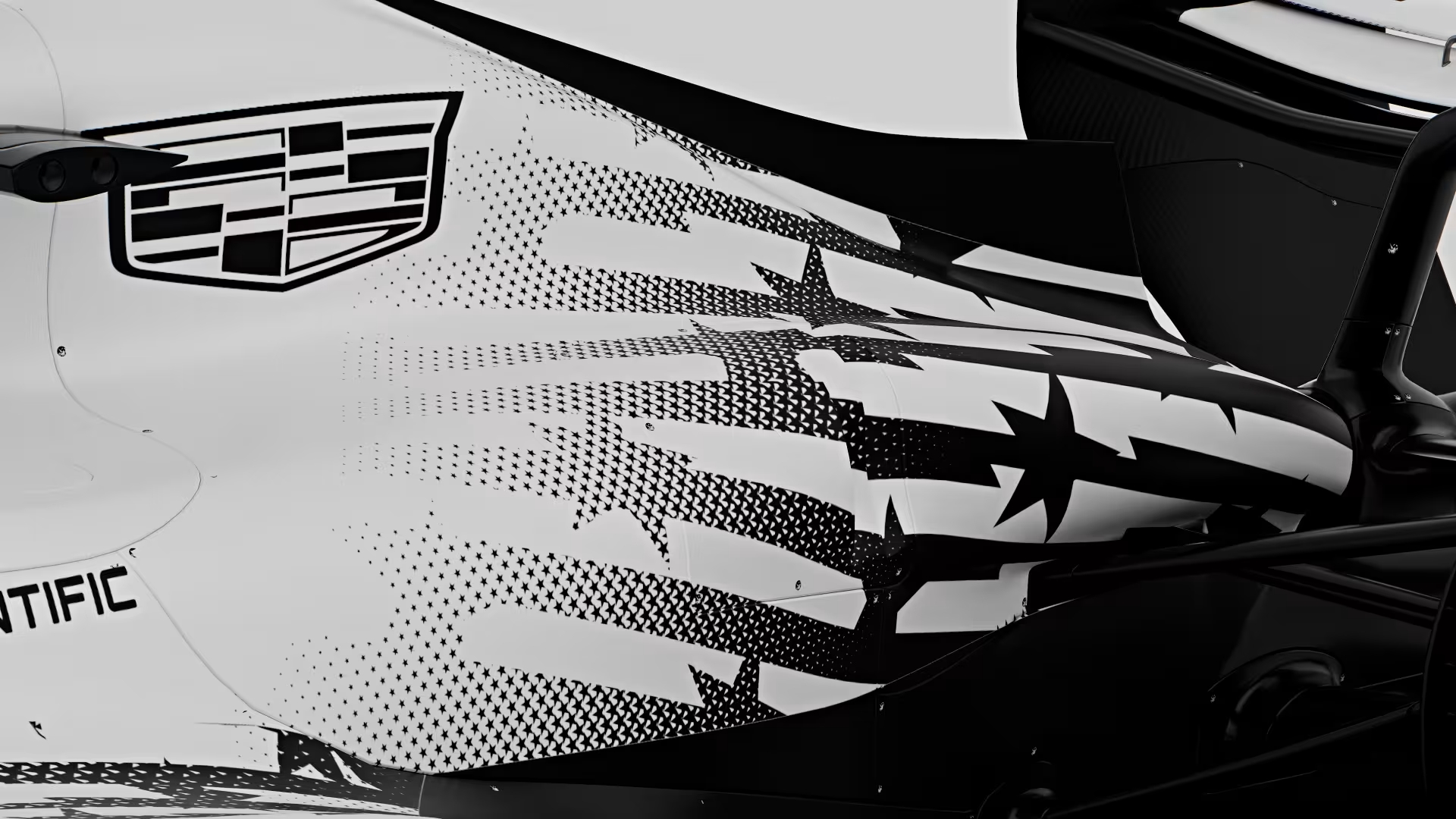 Livery Cadillac F1 Team GP Miami 2026 - La imagen muestra el diseño del livery especial del Cadillac F1 Team para el Gran Premio de Miami 2026. Este diseño destaca por su combinación de colores y patrones únicos que representan la identidad de la marca. Es un momento emocionante para los aficionados de la Fórmula 1 y los seguidores de Cadillac.