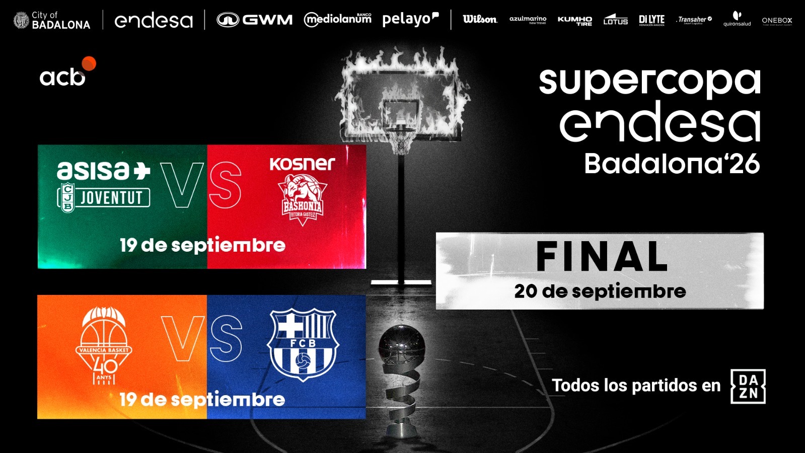 Supercopa Endesa 2026: Participantes, fechas y emparejamientos